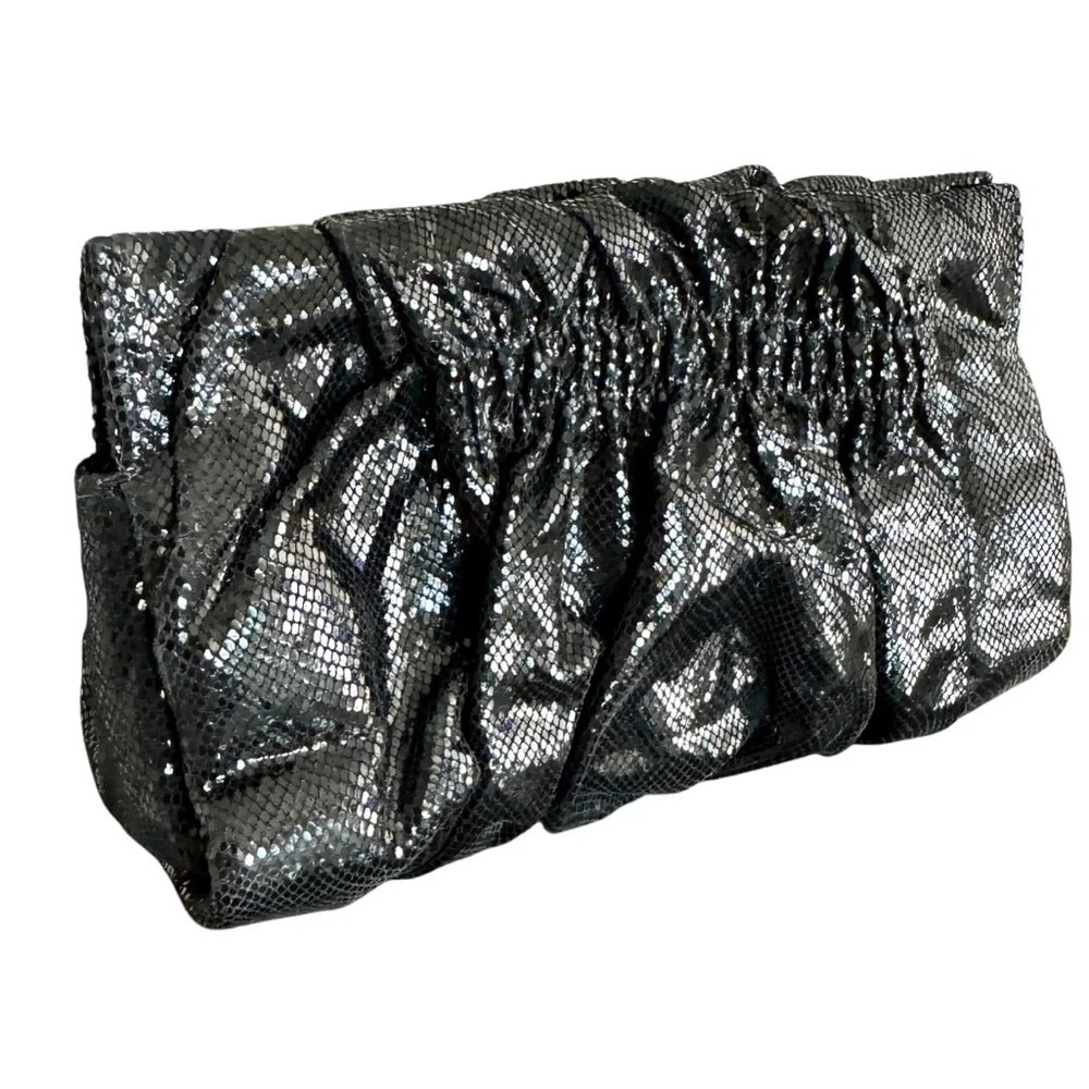 🆕 Henri Bendel Black Snakeskin Evening Bag Clutch